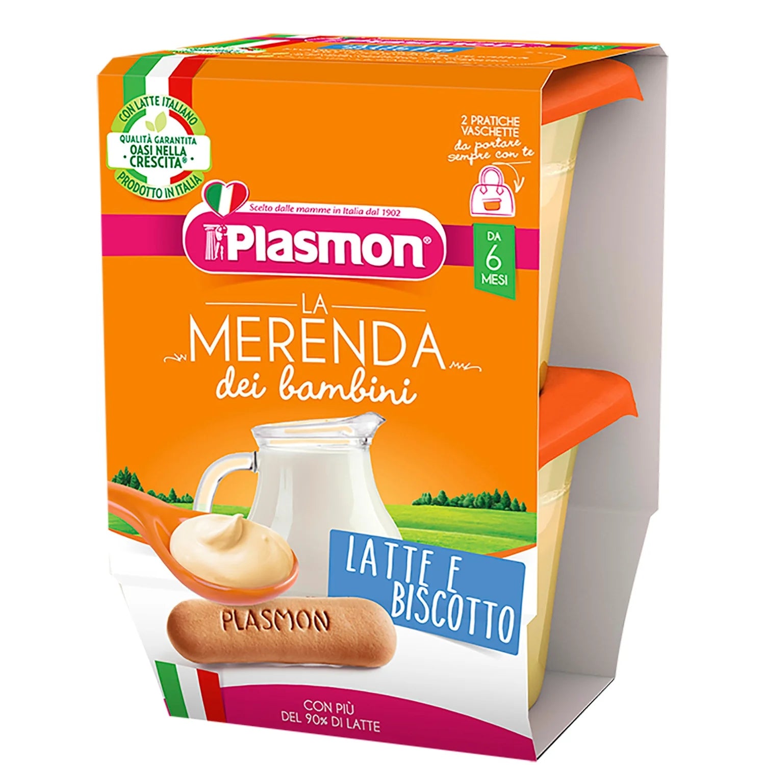 Plasmon - Merenda Latte Biscotto: Confezione 2x120 gr