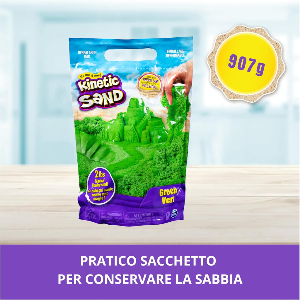 Spin Master - Kinetic Sand: Sacchetto con 900Gr di Sabbia Cinetica Colorata