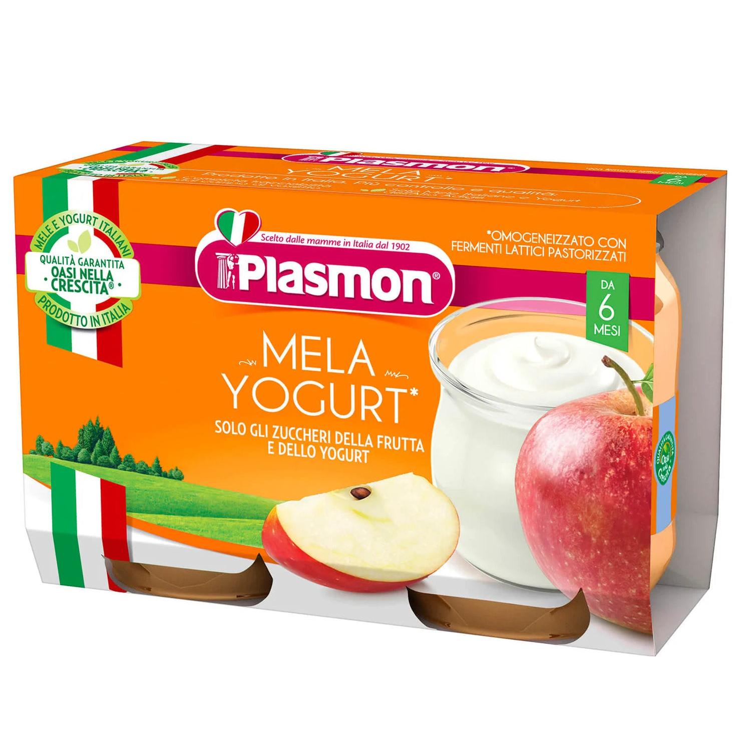 Plasmon - Homogenized Yogurt Apple 2x120gr