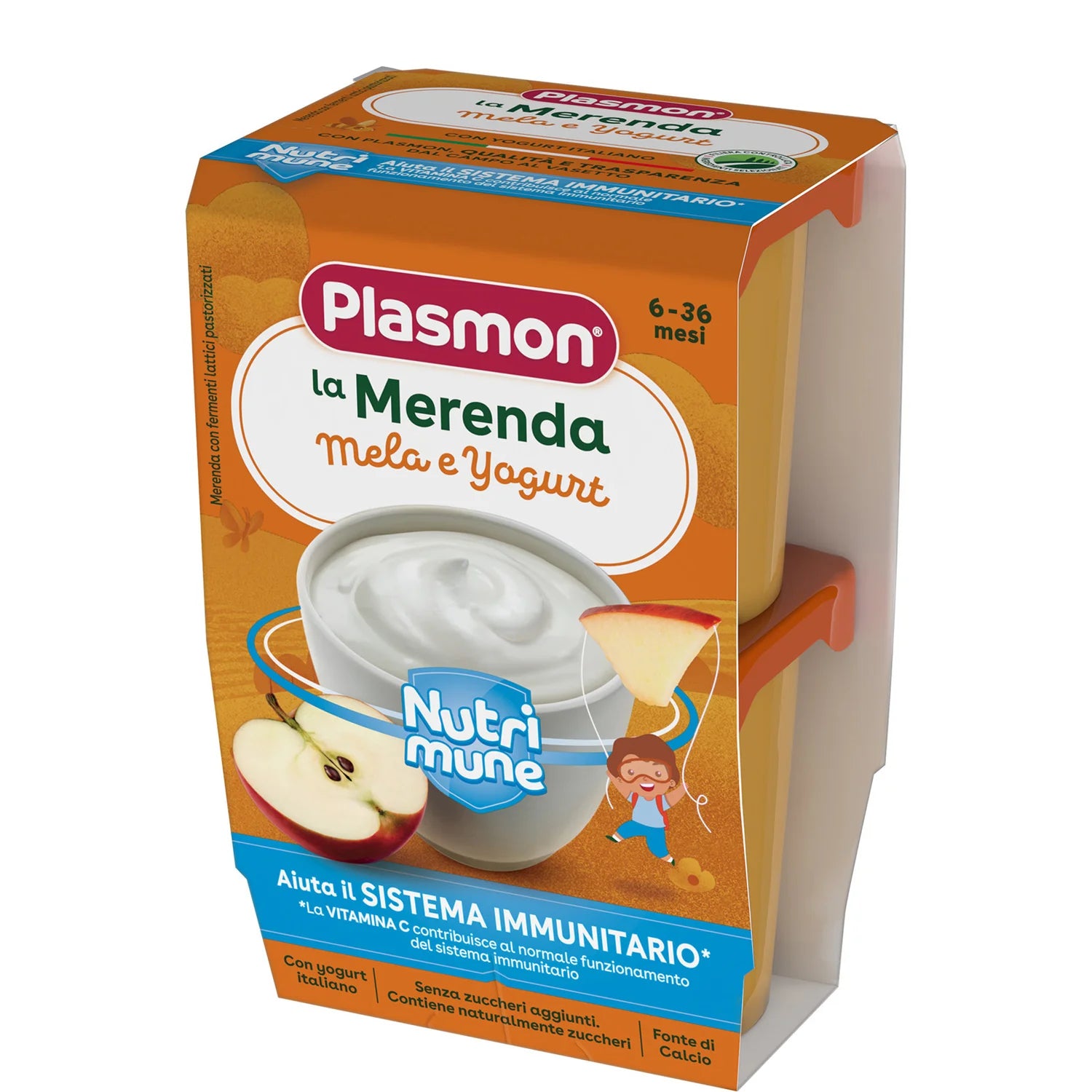 Plasmon - Children's Snack - Apple and Yogurt2x120gr