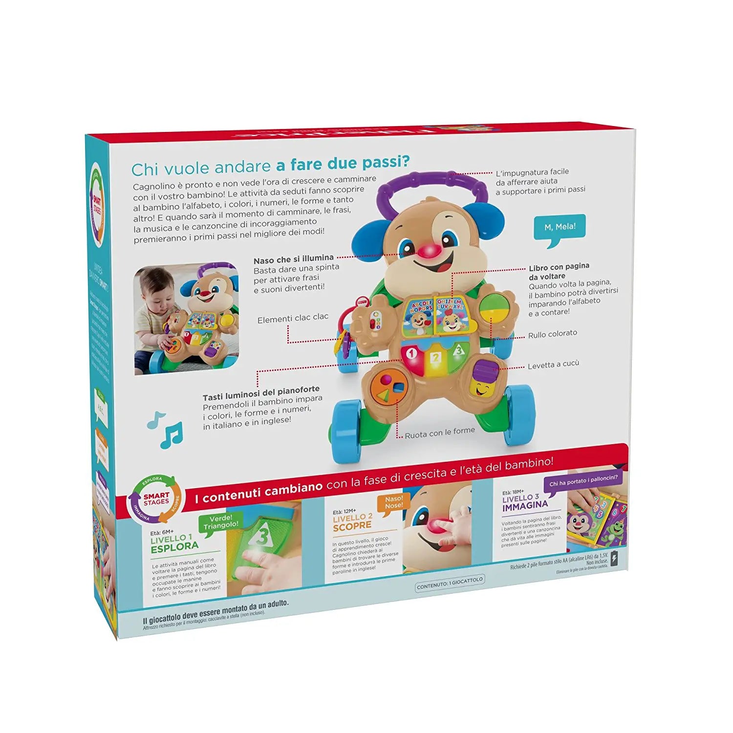 Fisher Price - Ridi & Impara Smart Stages Cagnolino Primi Passi HHX15