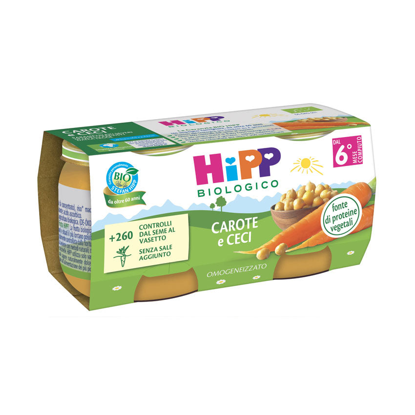 Hipp - Omogeneizzato Legumi Carote E Ceci: Confezione 2x80 gr