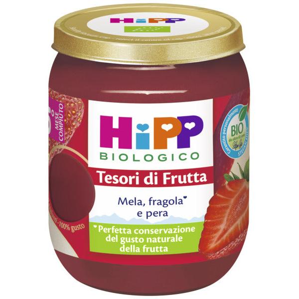 Hipp - Omogeneizzato Tesori Di Frutta Mela Fragola Pera: Confezione 160 gr