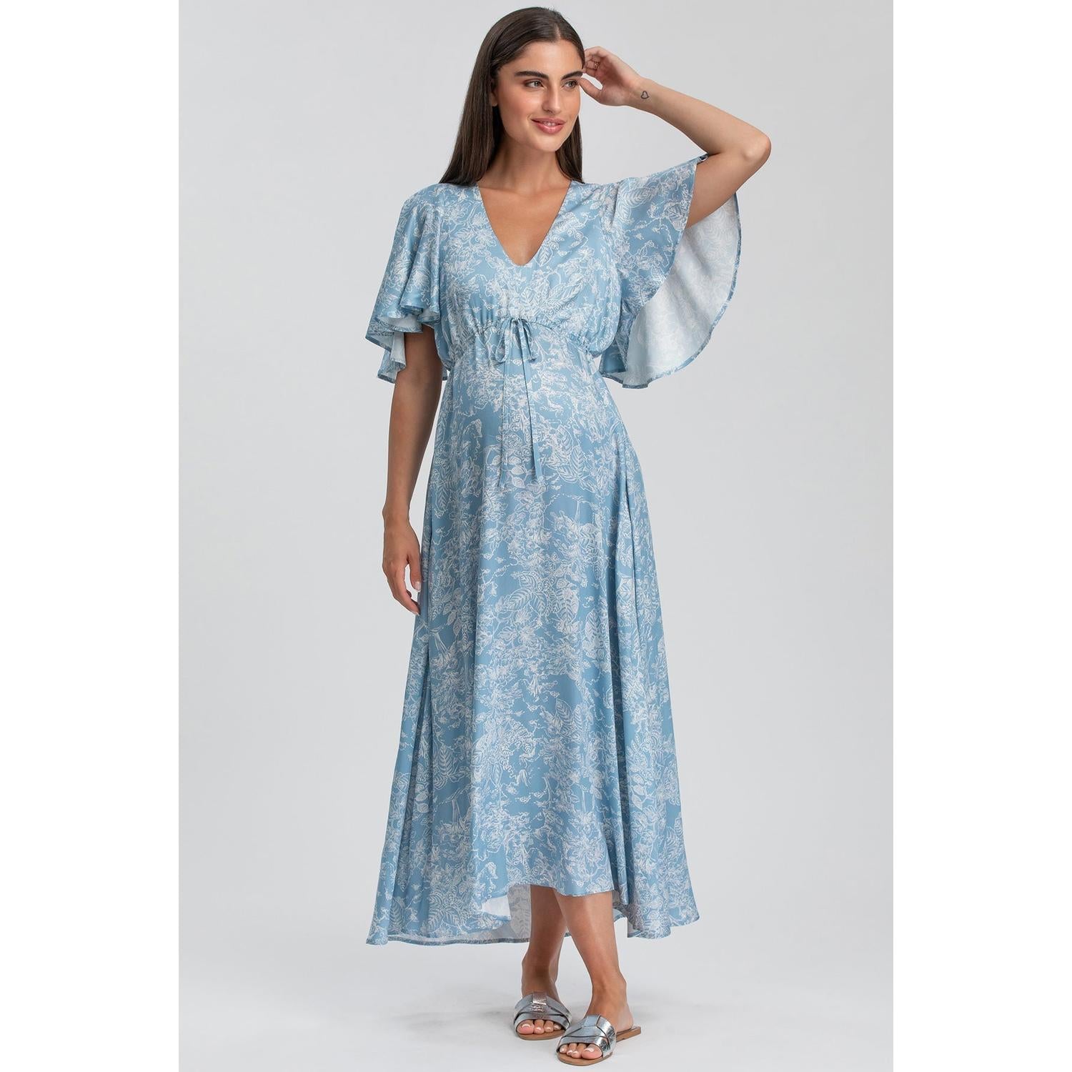 VALENTINA QD31 - Maxi Abito Premaman Stampato