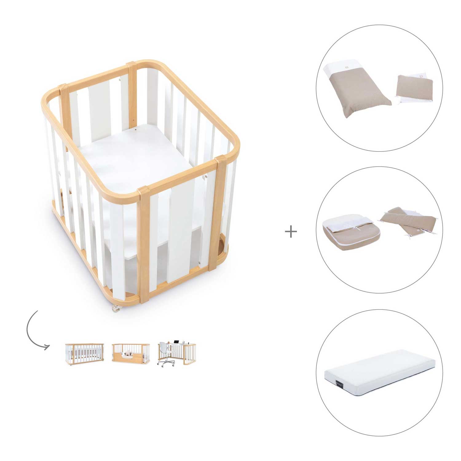 Alondra - Crea Plus 3 Pack 4in1 + Materasso + Tessile