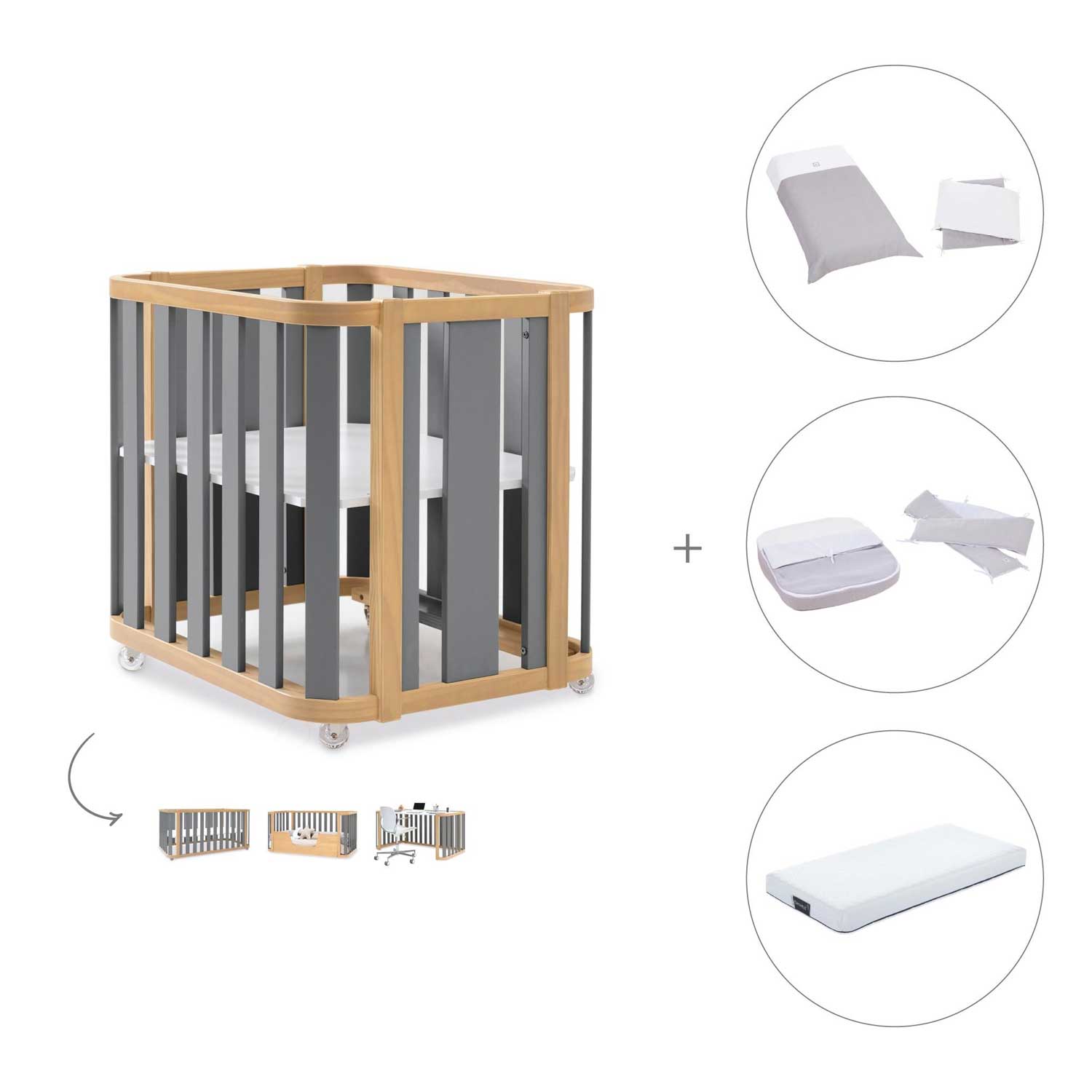 Alondra - Crea Plus 3 Pack 4in1 + Materasso + Tessile