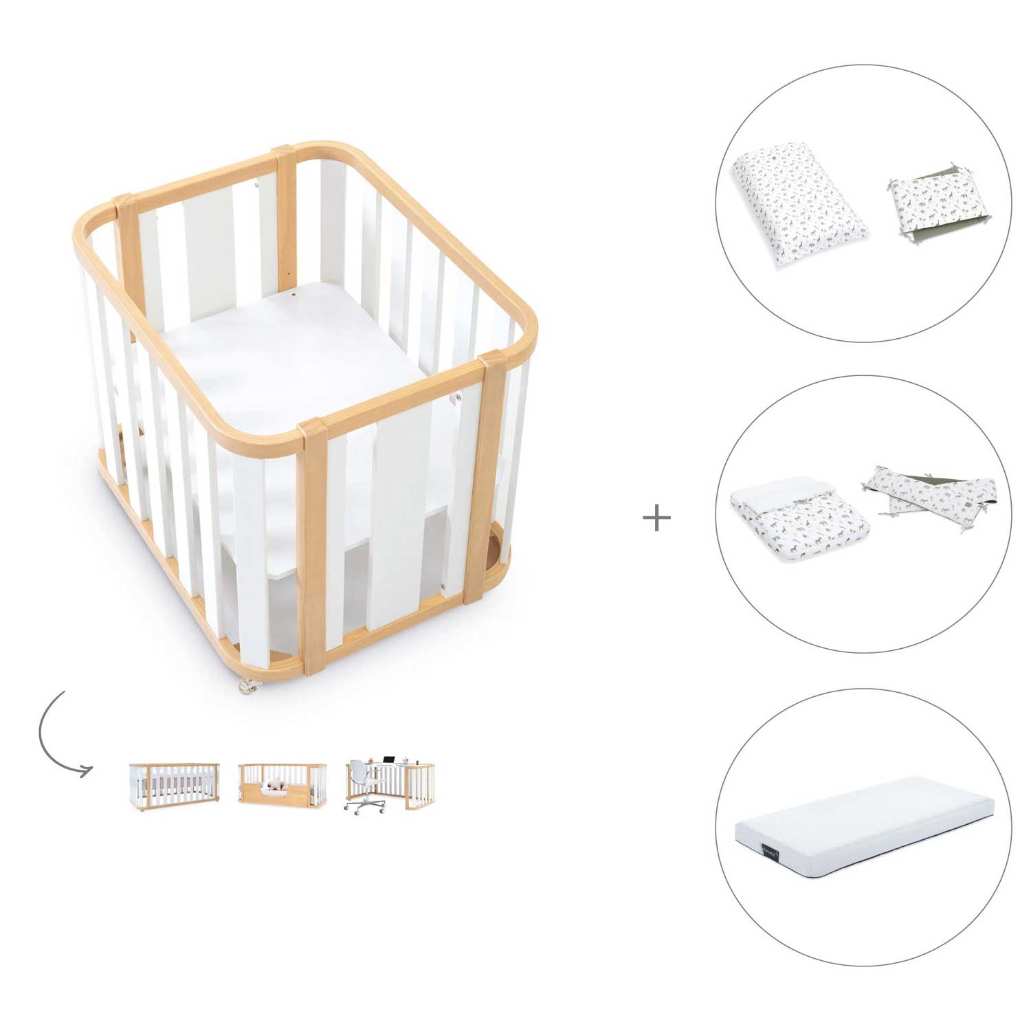 Alondra - Crea Plus 3 Pack 4in1 + Materasso + Tessile