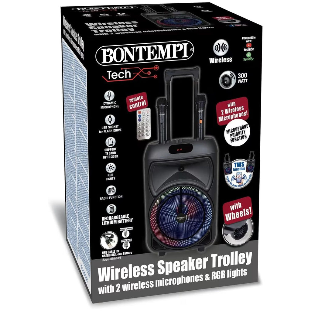 Bontempi - Trolley Pro Amplificatore Wireless Con 2 Microfoni 04 1090
