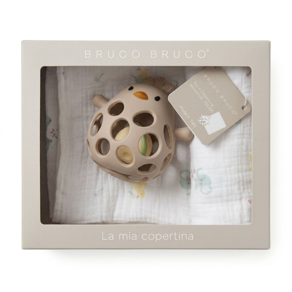 Bruco Bruco - Coperta Mussola 75X100 Cm Con Toy Silicone