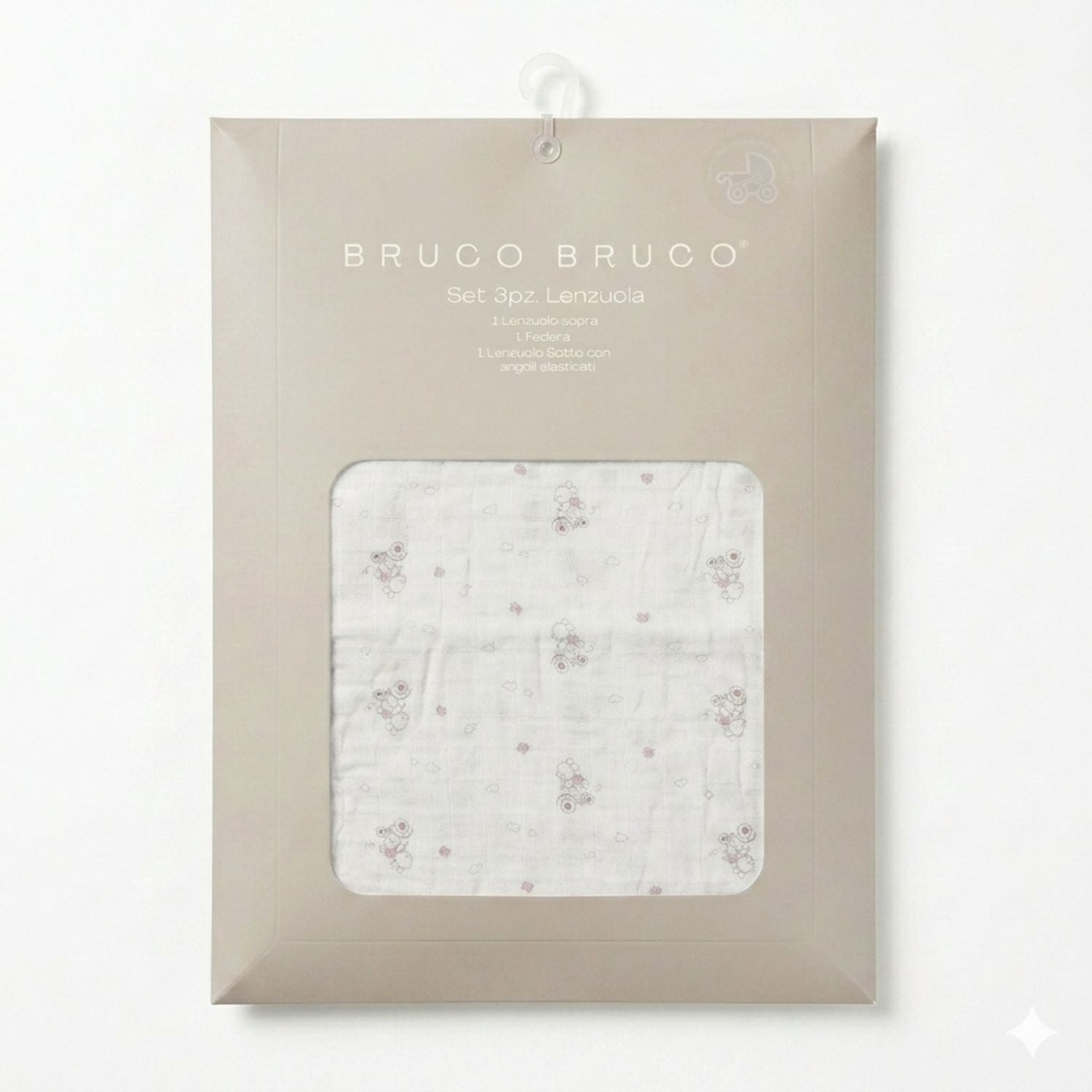 Bruco Bruco - Set Mussola Lenzuola Culla 3 Pezzi