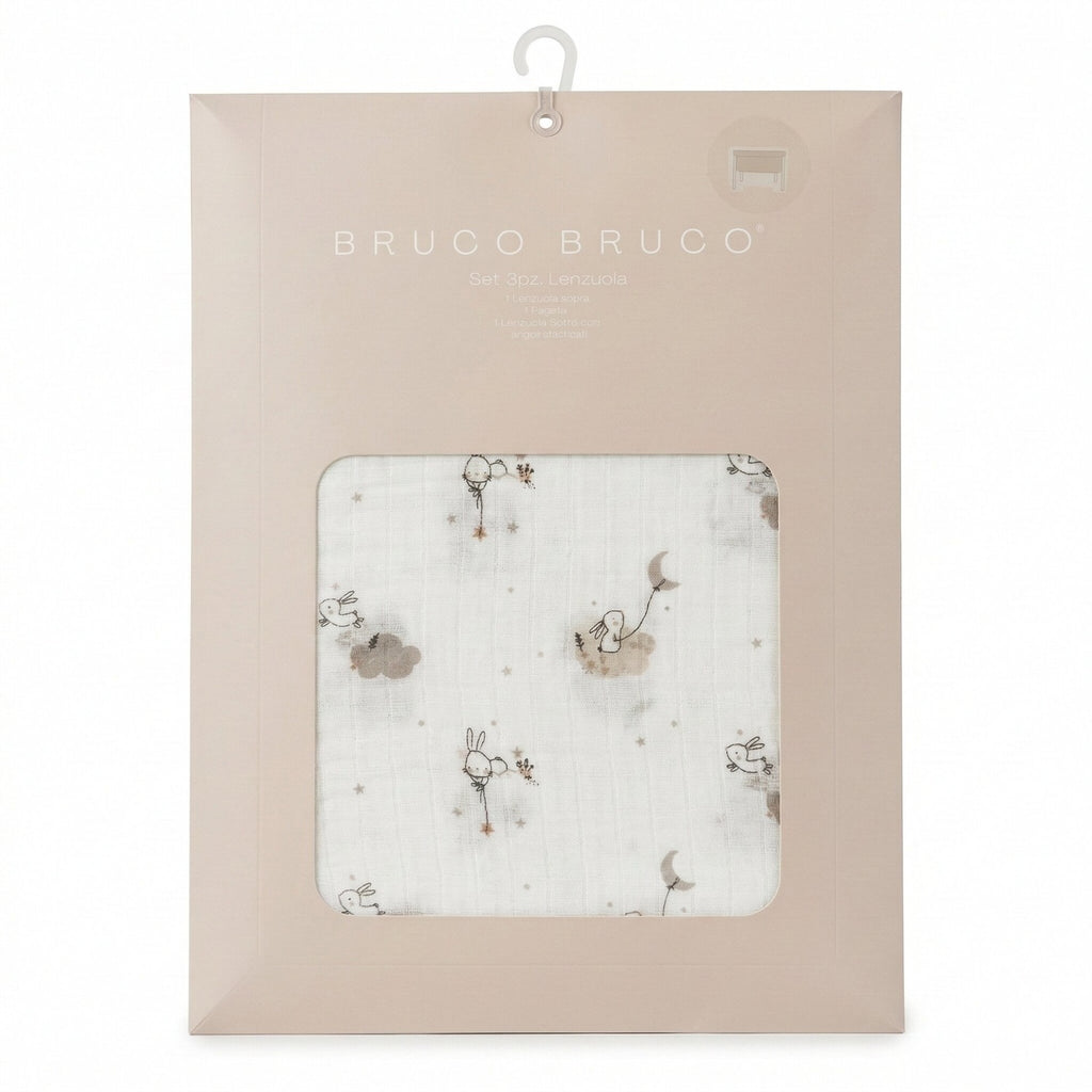 Bruco Bruco - Set Mussola Lenzuola Maxi Culla 3 Pezzi