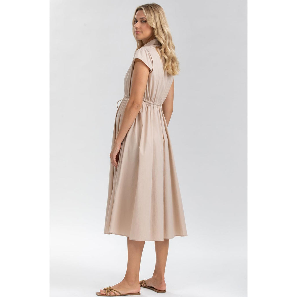 CELESTE - Abito Premaman e Allattamento in Cotone Beige