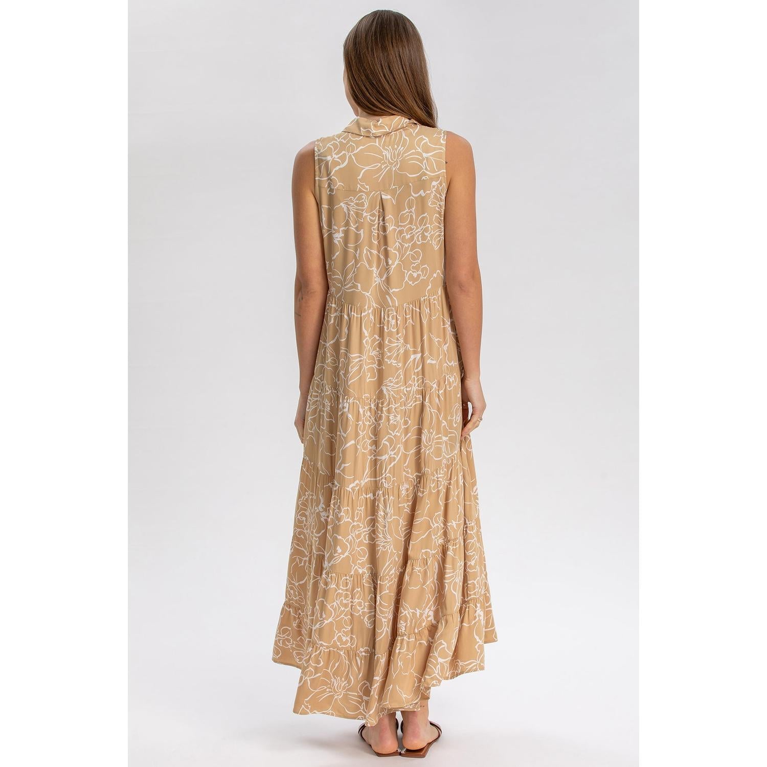 CLARA QD51 - Maxi Premaman Abito Smanicato con Stampa