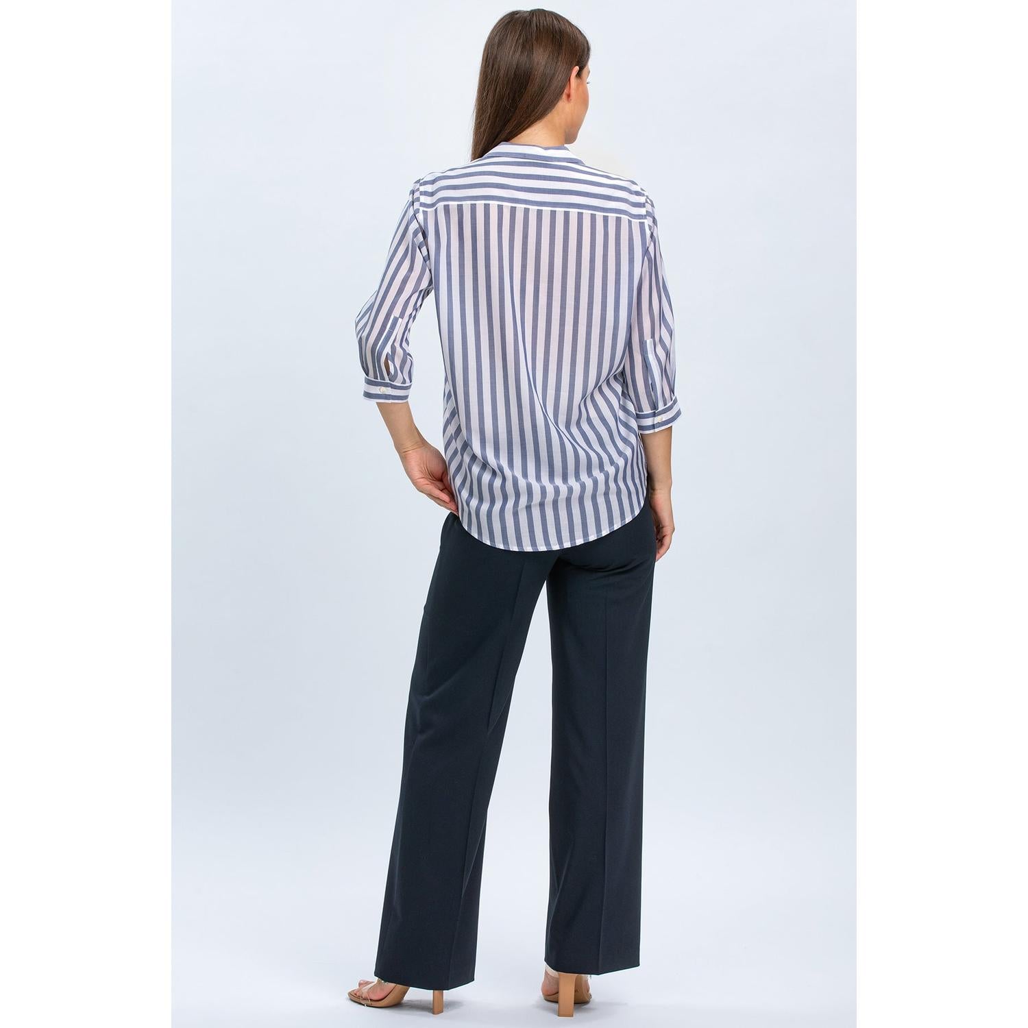 CRISTIAN - Pantaloni Premaman Blu Scuro a Gamba Larga