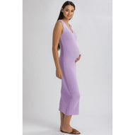 DALIA - Abito Premaman Aderente Viola con Scollo a V