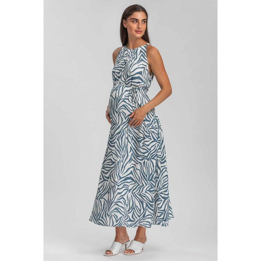 FRANCESCA QA67 - Maxi Abito Premaman Stampato