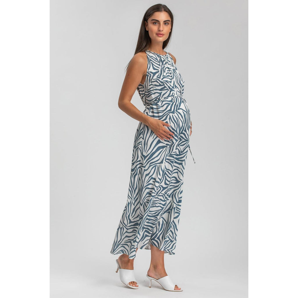 FRANCESCA QA67 - Maxi Abito Premaman Stampato