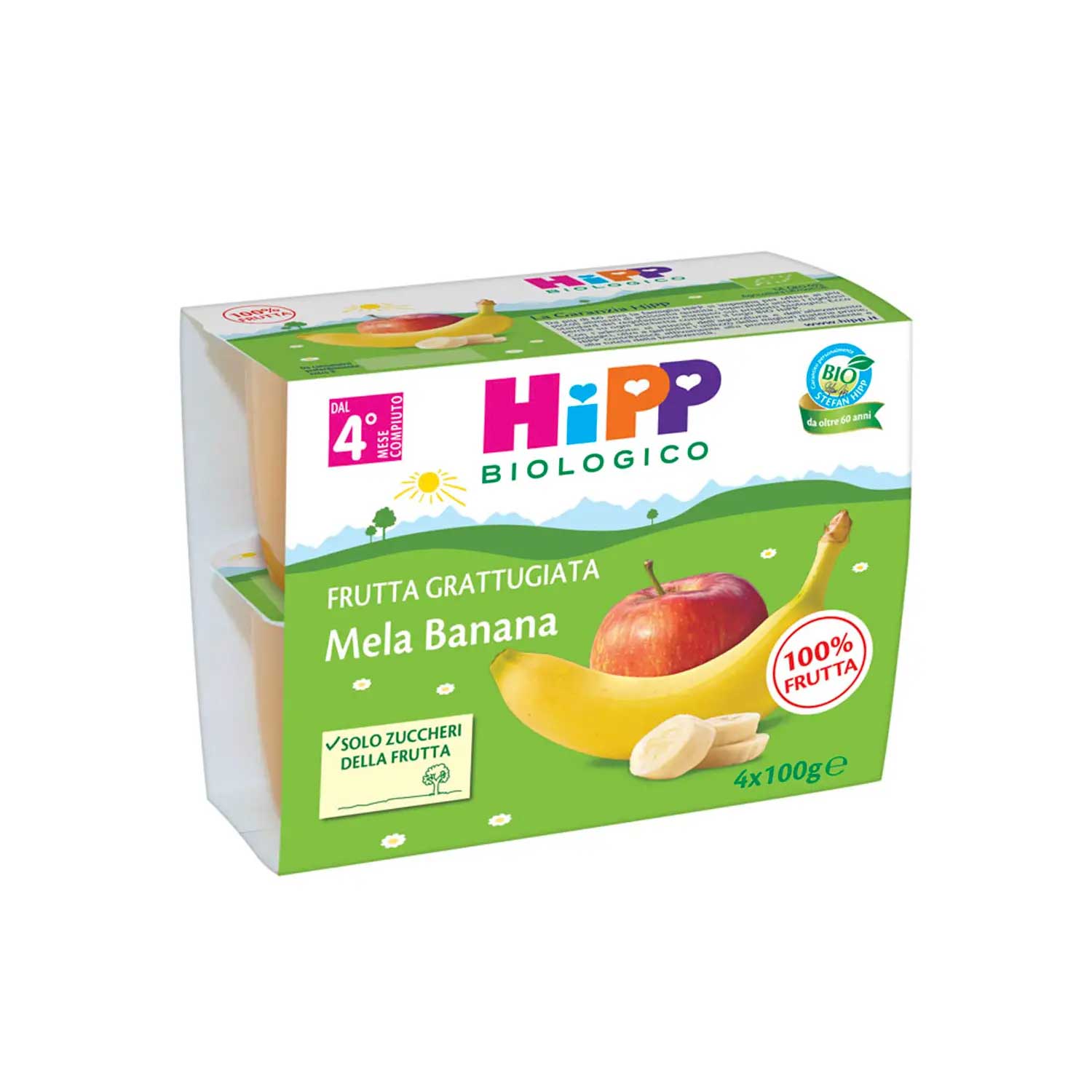 Hipp - Frutta Grattugiata: Confezione 4x100 gr