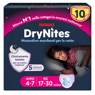 Huggies - DryNites Mutandine per femmine taglia 4-7 (10 pz)