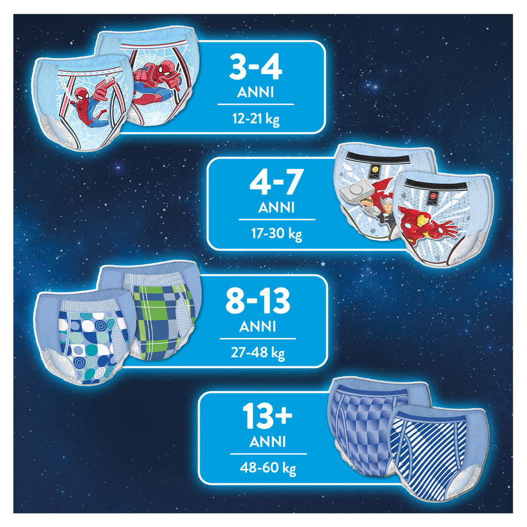 Huggies - DryNites Mutandine per maschi taglia 13+ (9 pezzi)