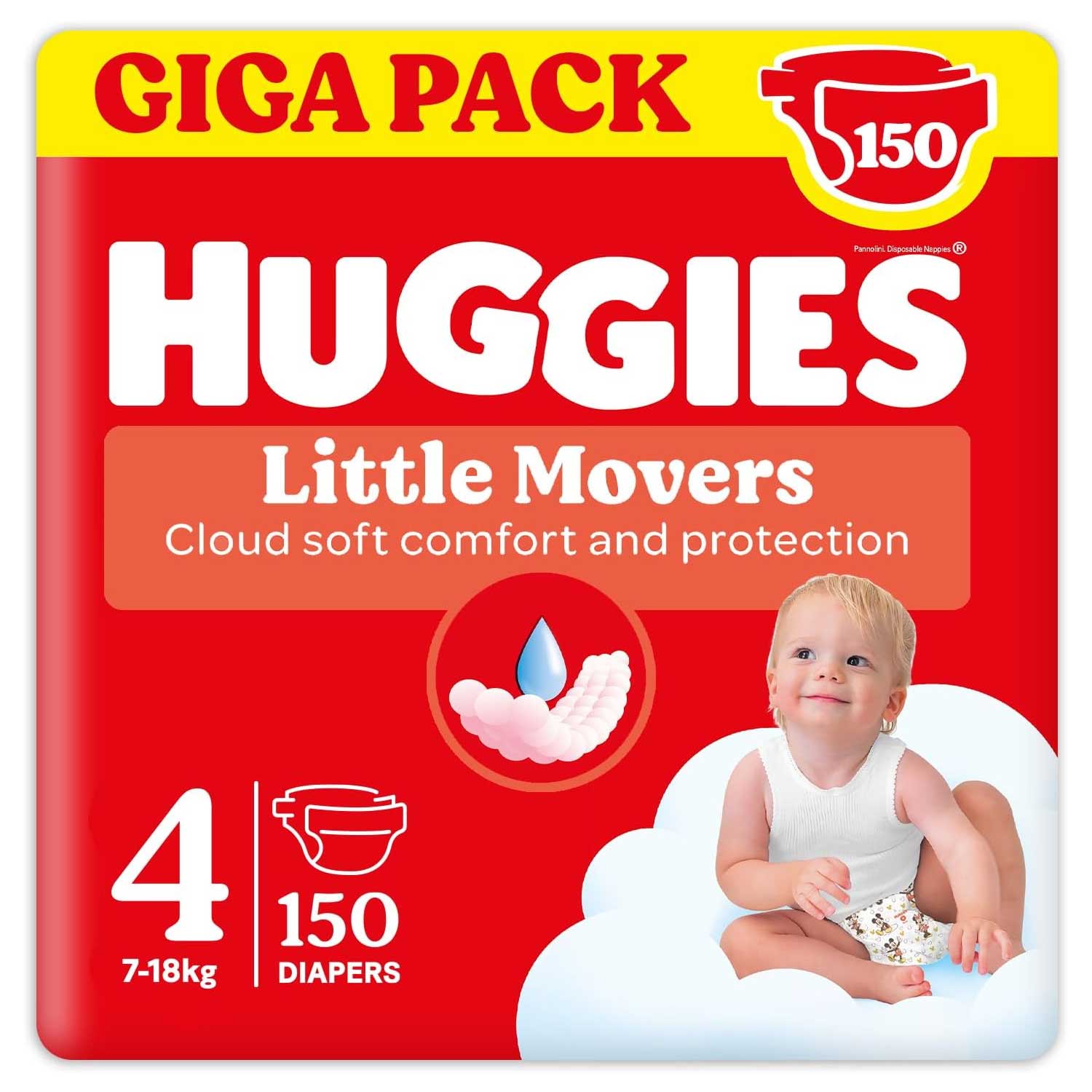 Huggies - Pannolini Little Movers Gigapack Taglia 4 (150 Pezzi)