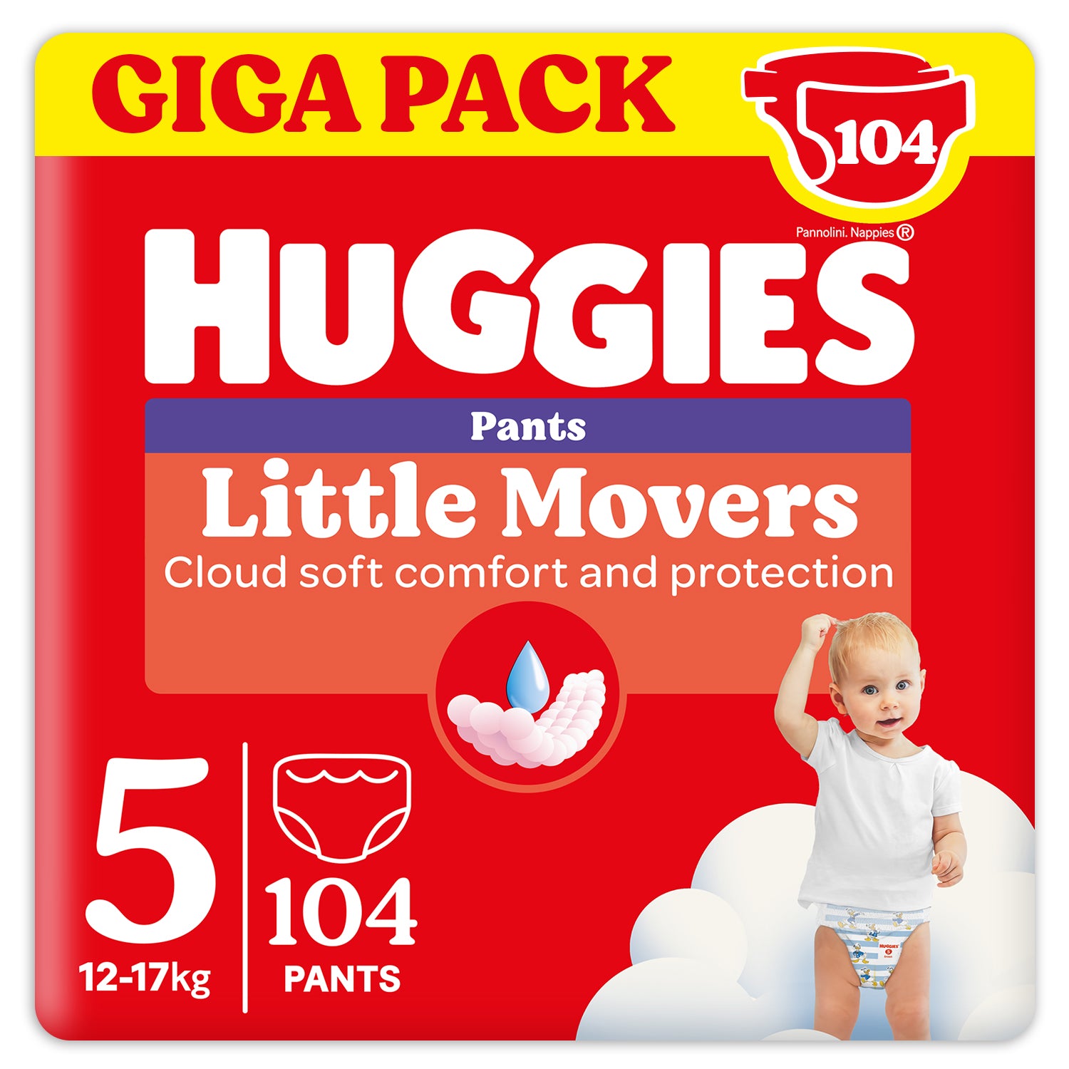 Huggies - Pannolini Little Movers Mutandina Gigapack Taglia 5