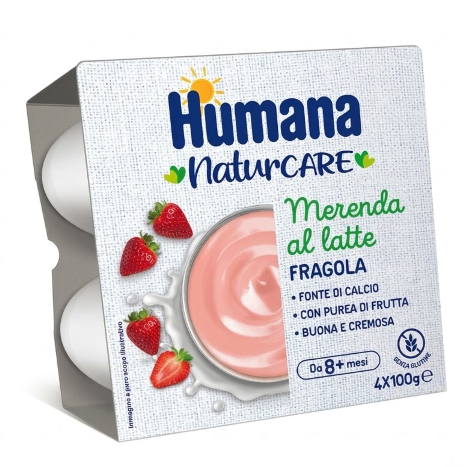 Humana - Merenda Fragola: Confezione 4x100 gr