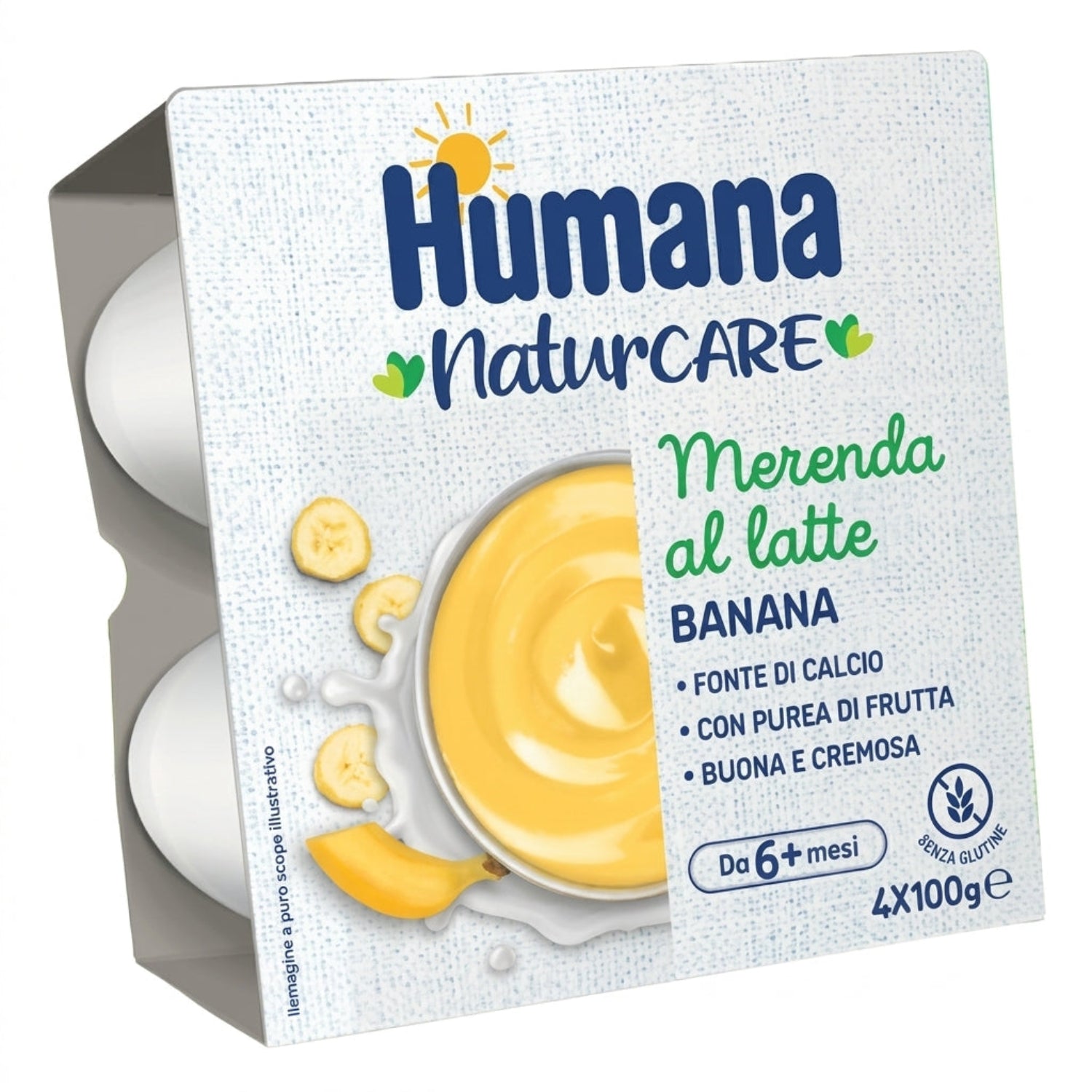 Humana - Merenda Latte Banana: Confezione 4X100 gr