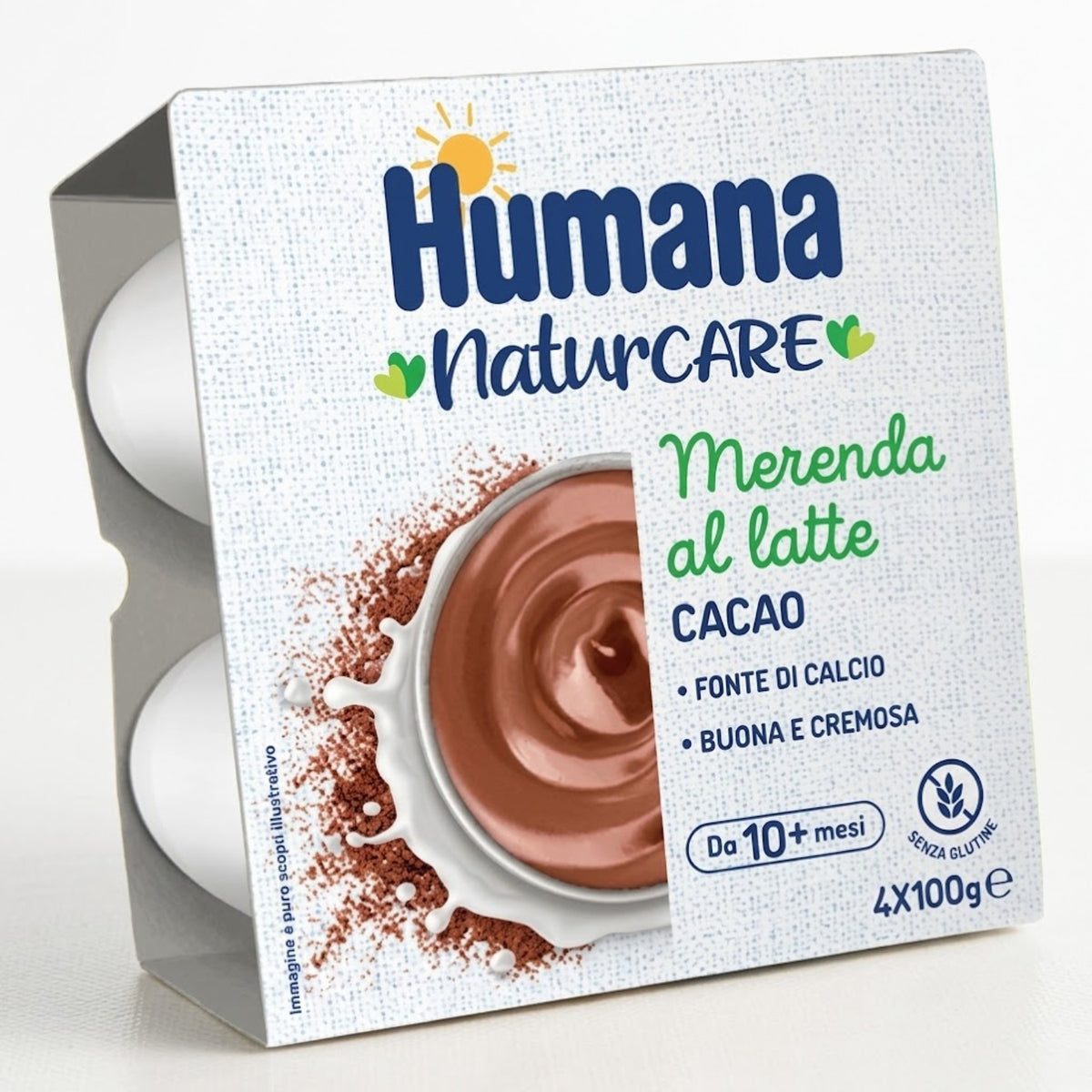 Humana - Merenda Latte Cacao: Confezione 4X100 gr