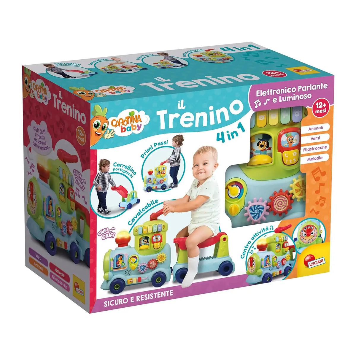 Lisciani - Carotina Baby Trenino dei Giochi 4in1