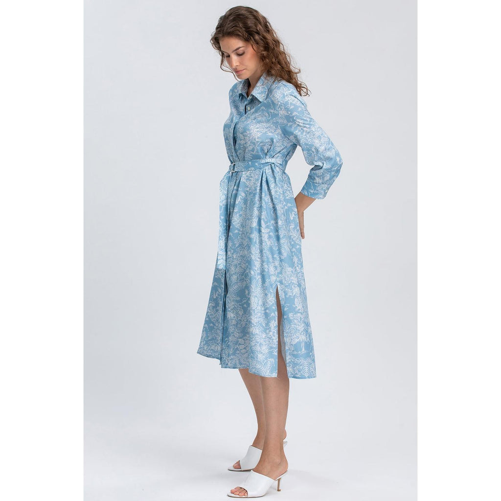 MARGHERITA QD31 - Abito a Camicia Stampato