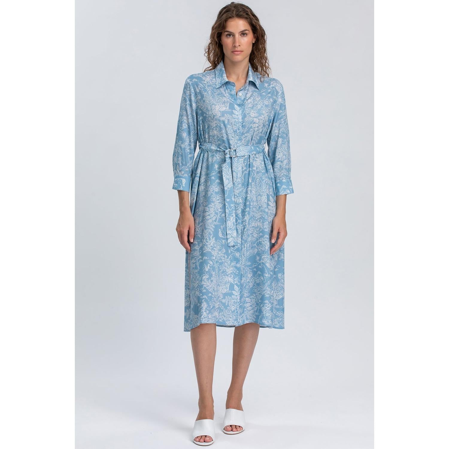 MARGHERITA QD31 - Abito a Camicia Stampato