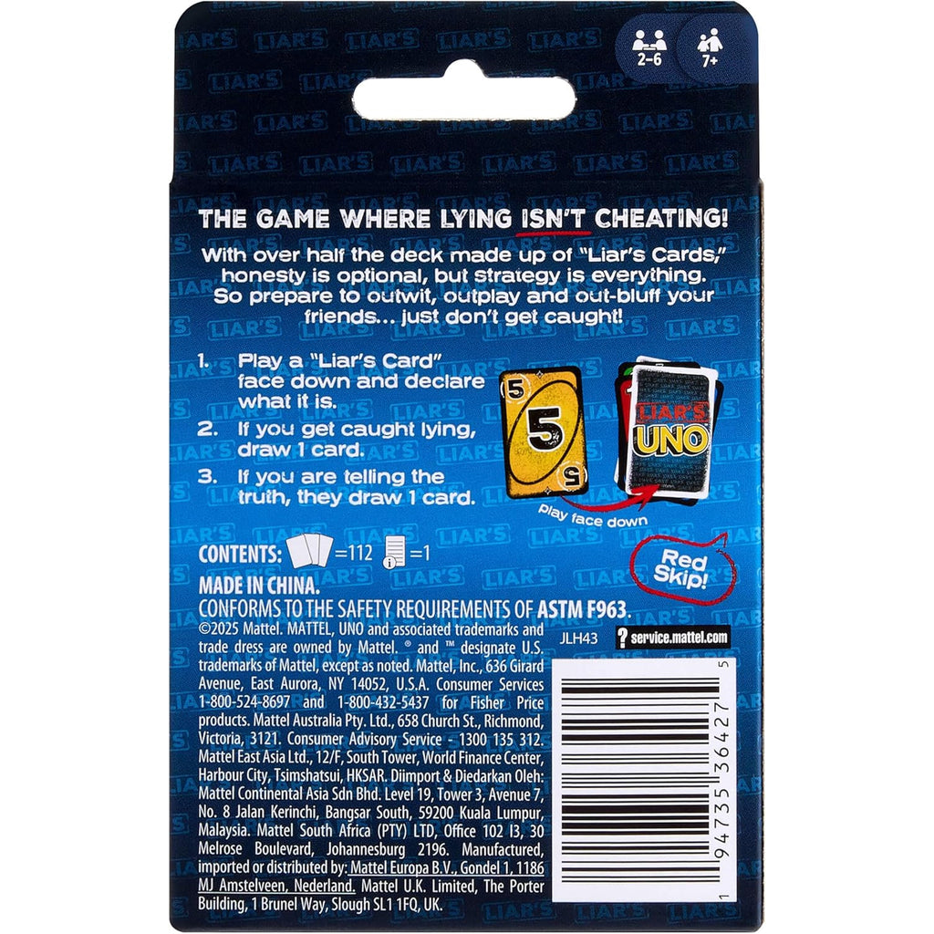 Mattel - Games Uno Liar JLH43