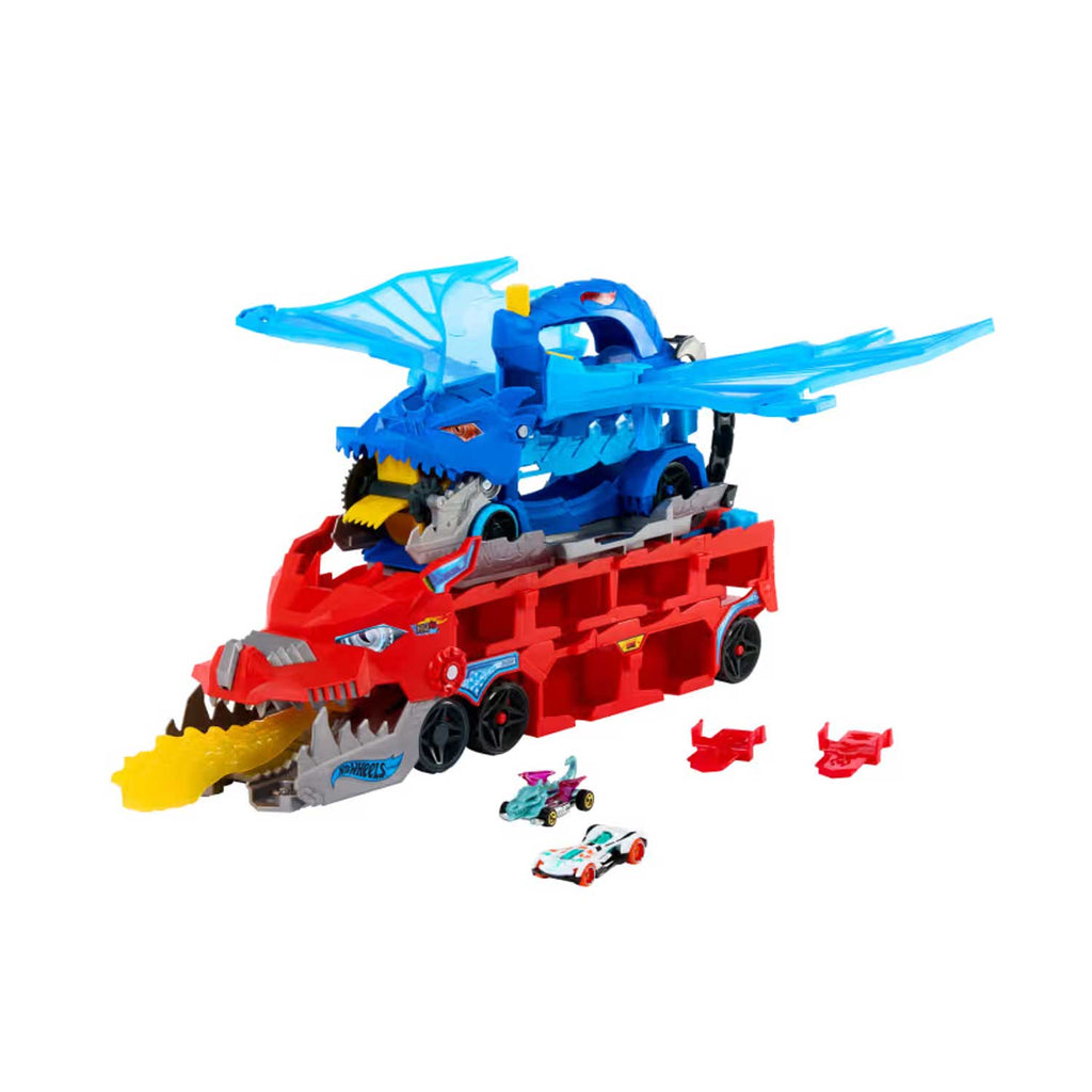 Mattel - Hot Wheels City Drago Trasportatore Trasformabile JBM72