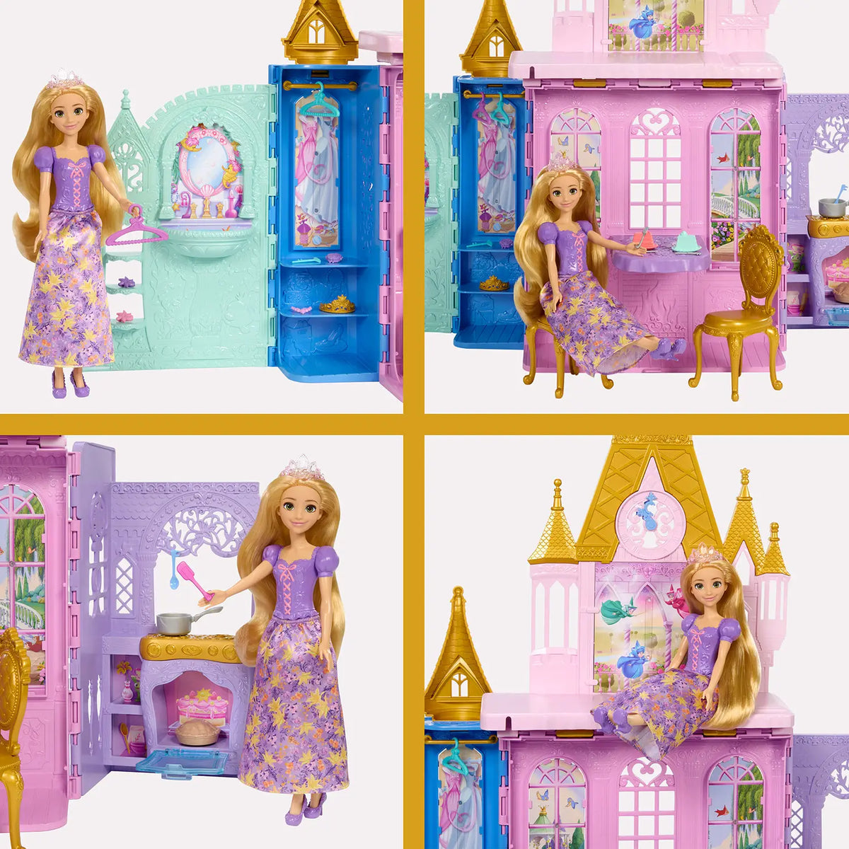 Mattel - Castello Fold & Go Raperonzolo con Doll JLK27