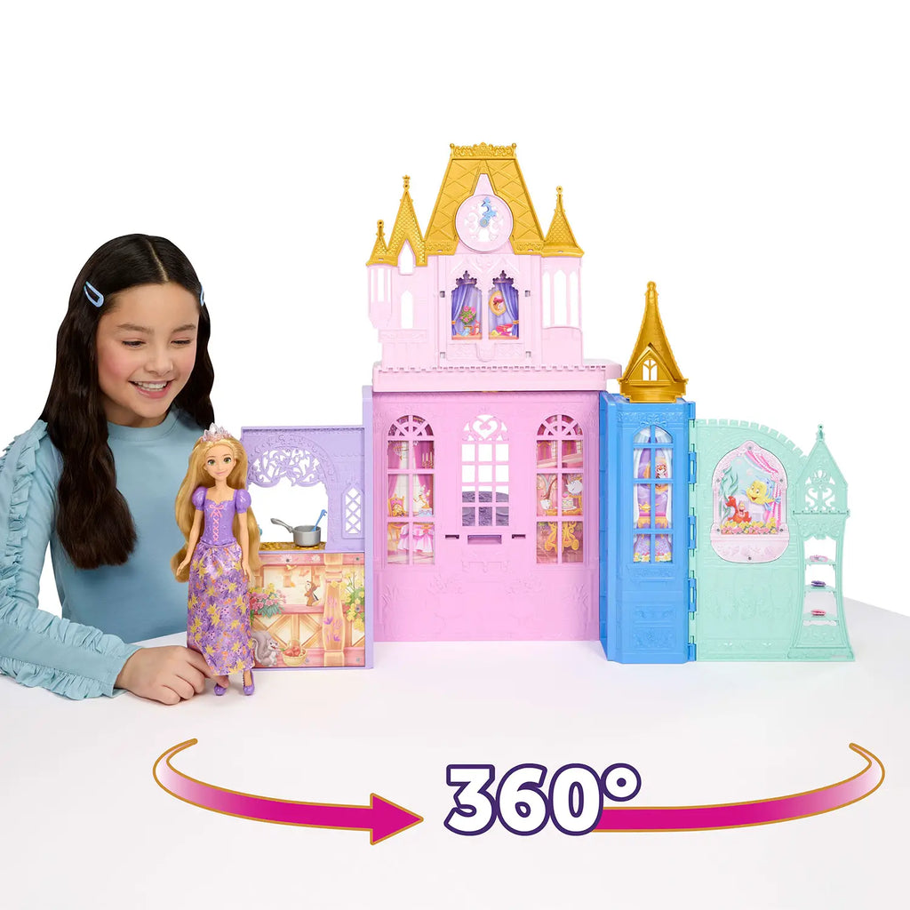 Mattel - Castello Fold & Go Raperonzolo con Doll JLK27