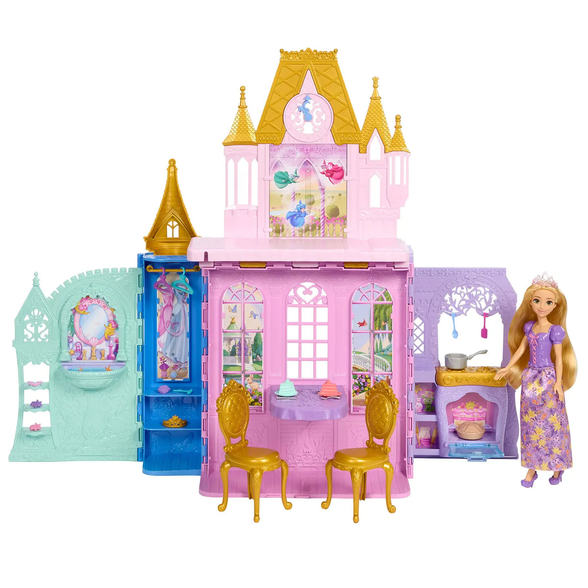 Mattel - Castello Fold & Go Raperonzolo con Doll JLK27