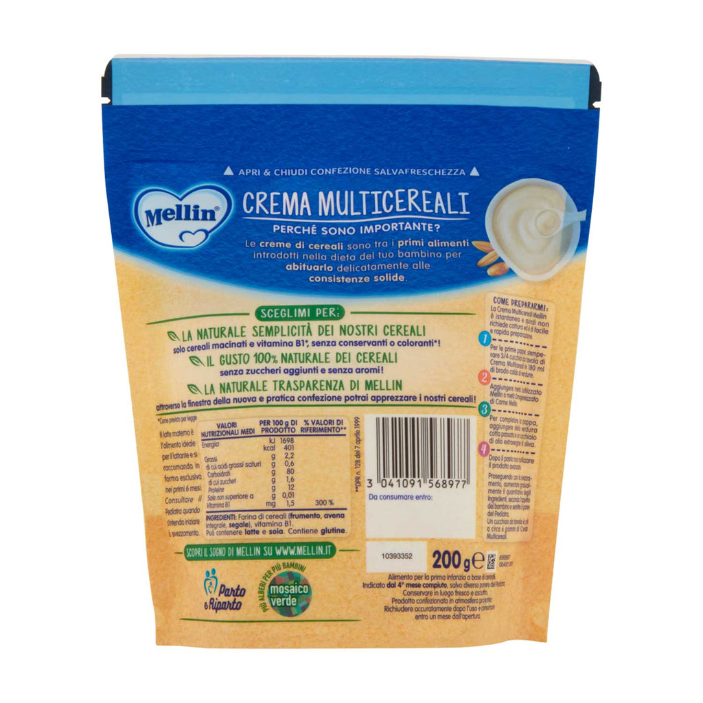 Mellin - Crema Multicereali: Confezione 200 gr