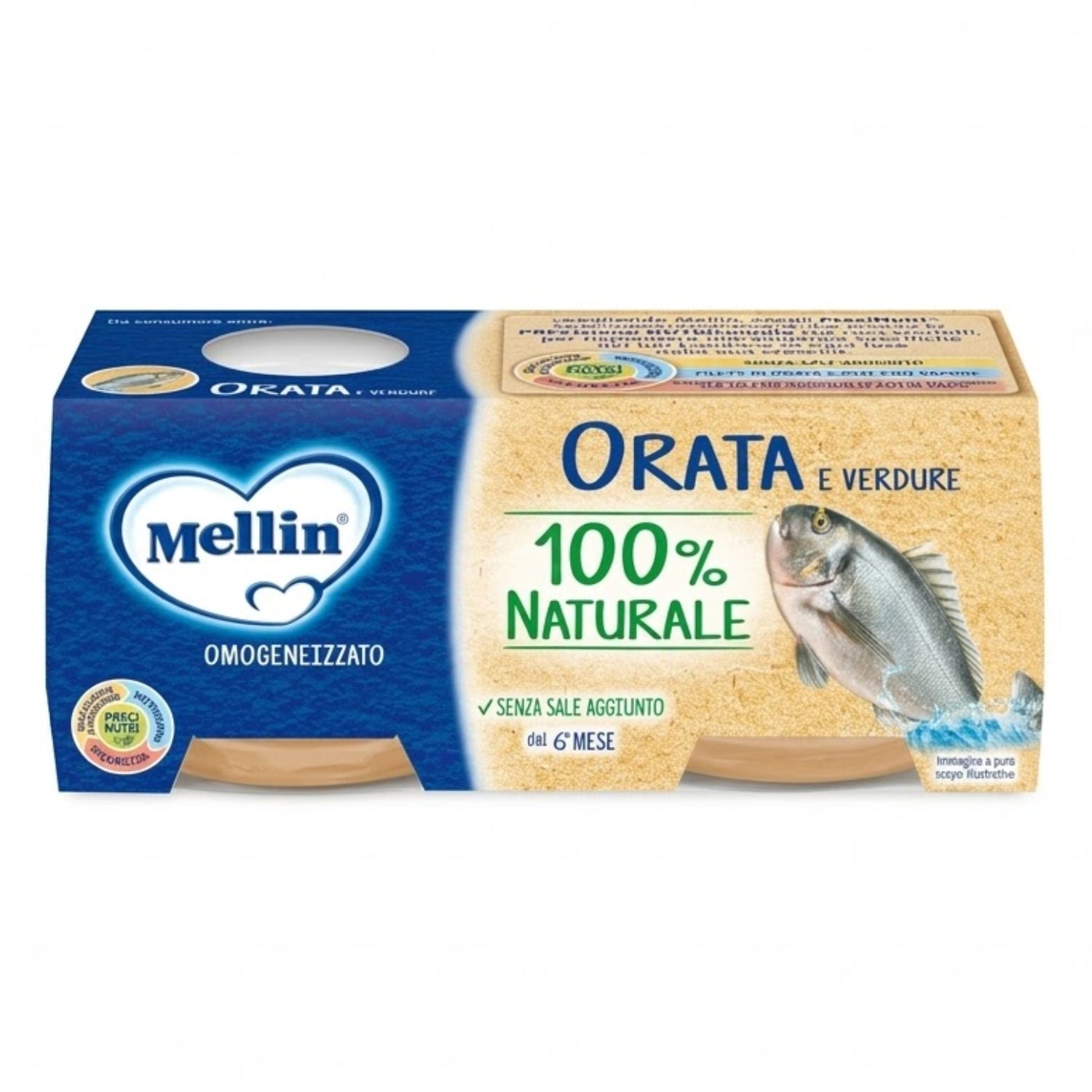 Mellin - Omogeneizzato Pesce Orata: Confezione 2x80 gr