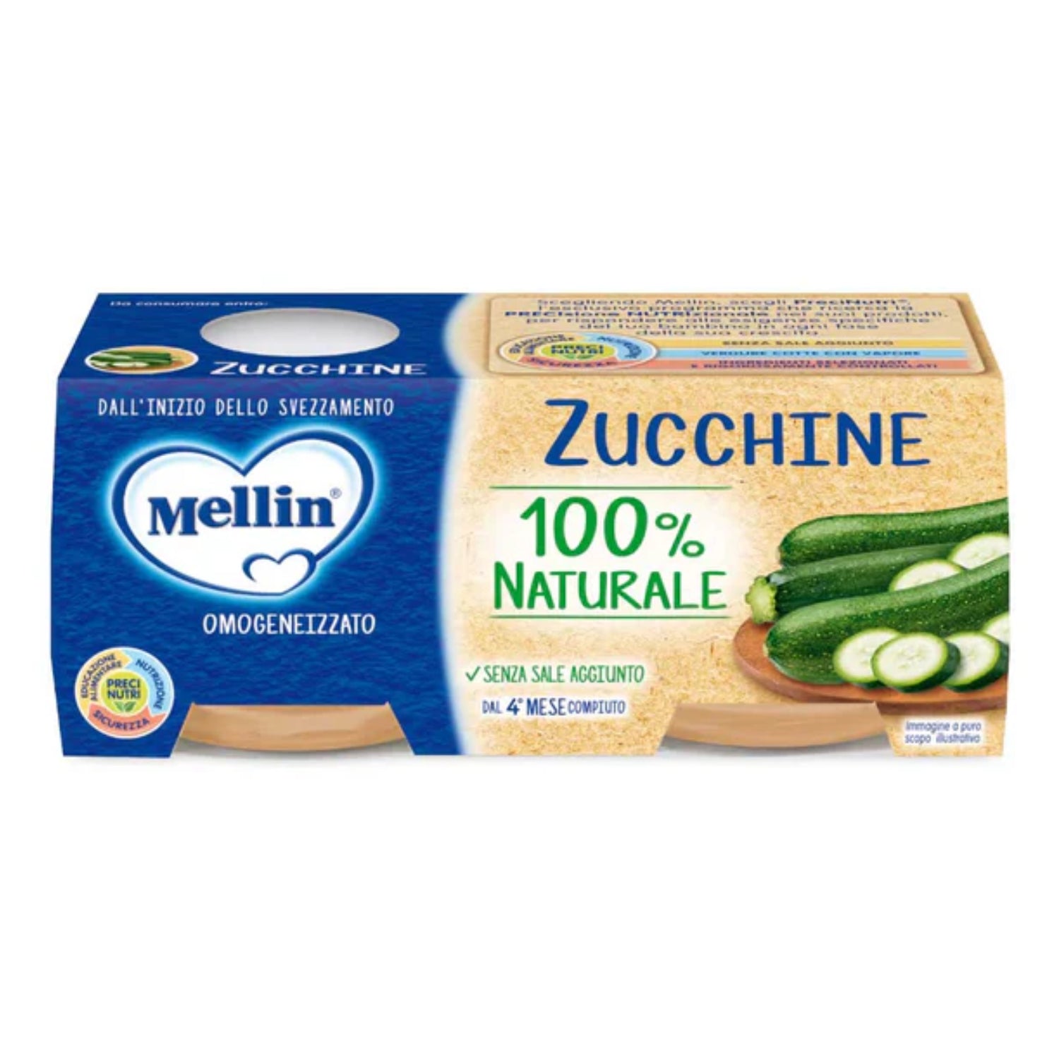 Mellin - Omogeneizzato Zucchine: 2x80 gr