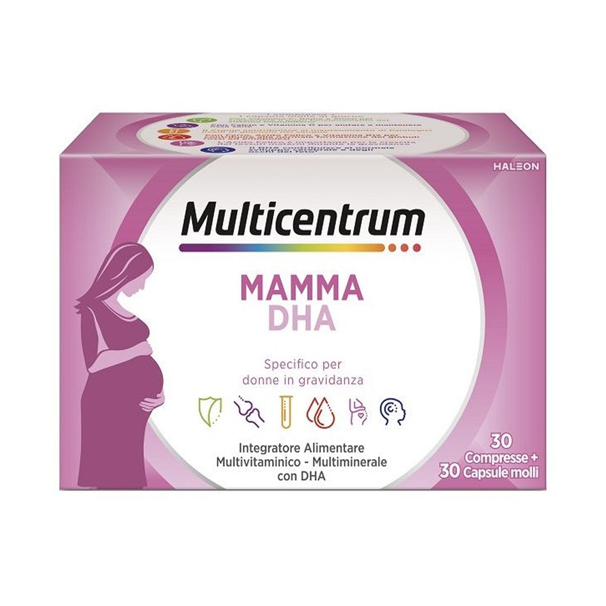 Multicentrum - Integratore Alimentare Capsule DHA + 30 per mamma