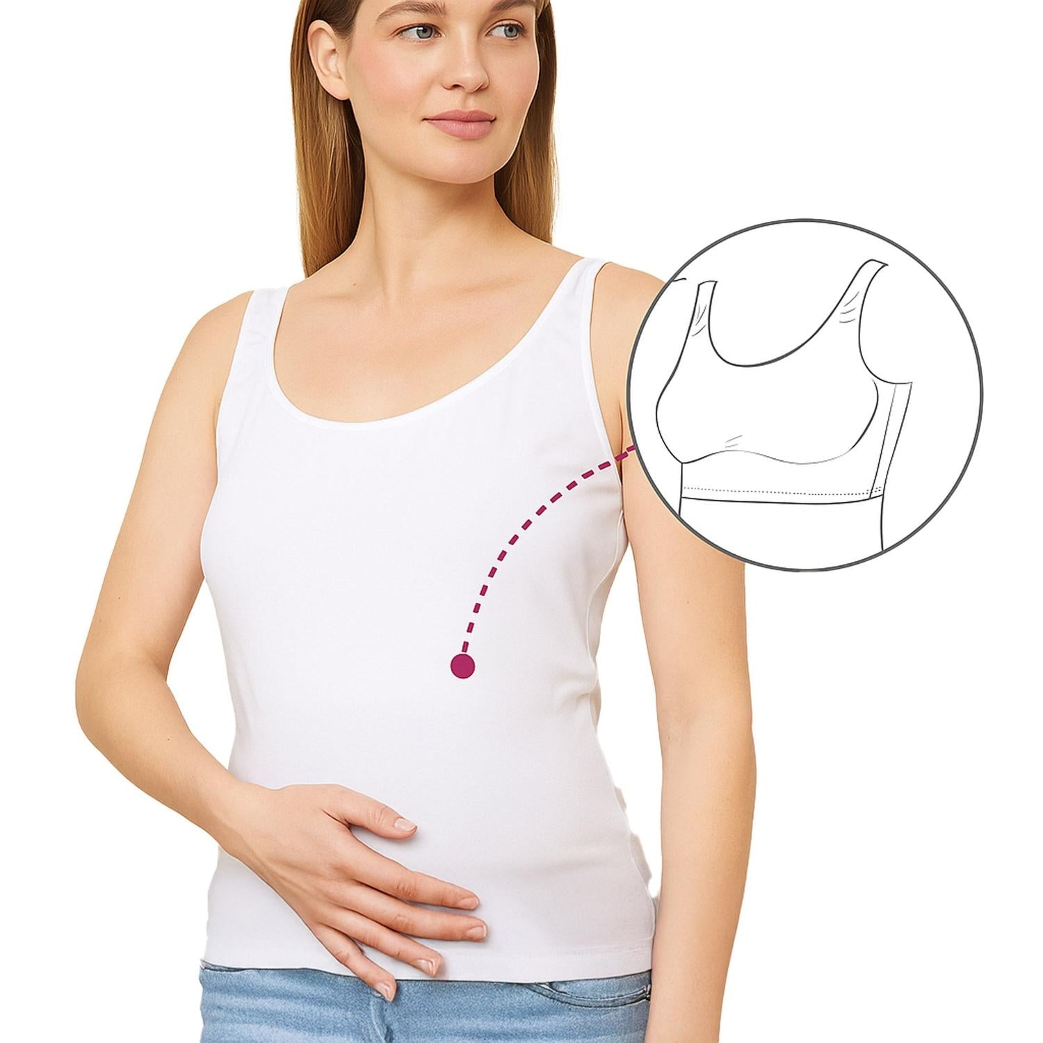 Mysanity - Canottiera Premaman Cotone Elasticizzato Con Sostegno Seno