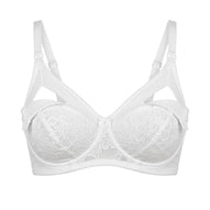 Mysanity - Reggiseno Allattamento Con Pizzo Rebrodè Coppa B Bianco