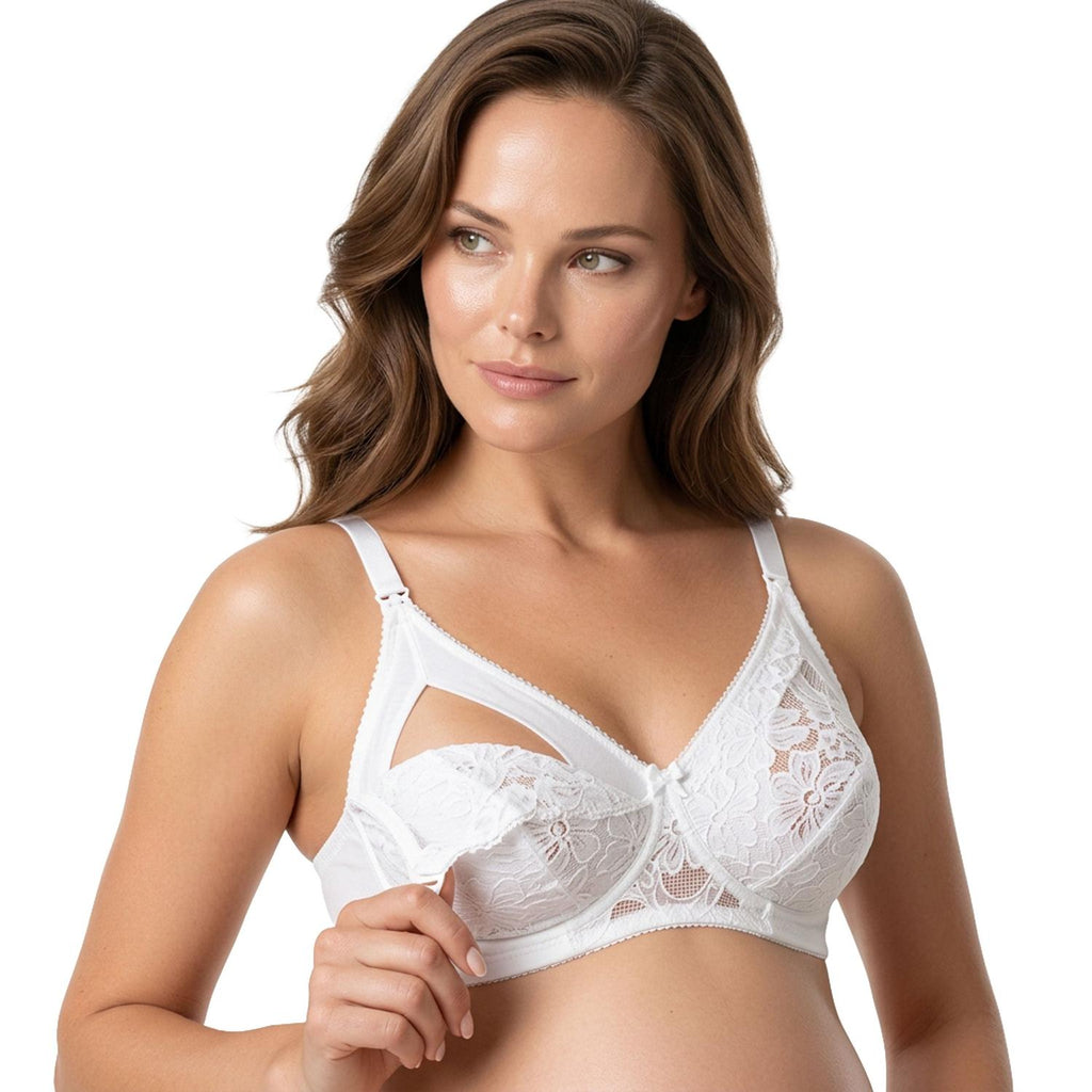 Mysanity - Reggiseno Allattamento Con Pizzo Rebrodè Coppa C Bianco