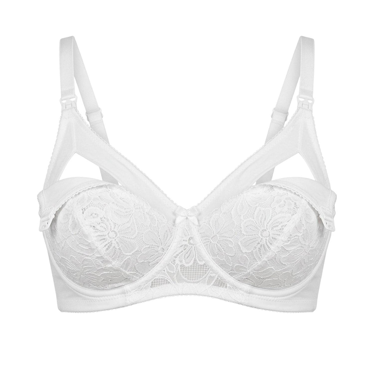 Mysanity - Reggiseno Allattamento Con Pizzo Rebrodè Coppa DD Bianco