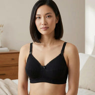 Mysanity - Reggiseno Allattamento Cotone Coppa B Nero