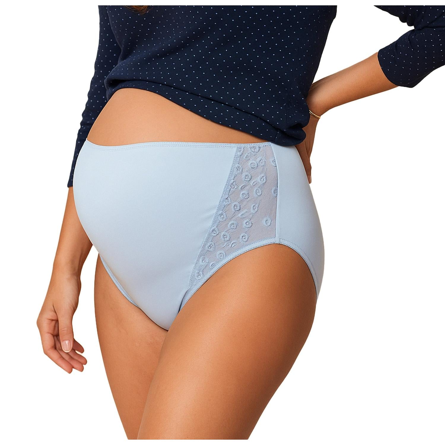 Mysanity - Slip Premaman Vita Alta In Tulle Ricamato