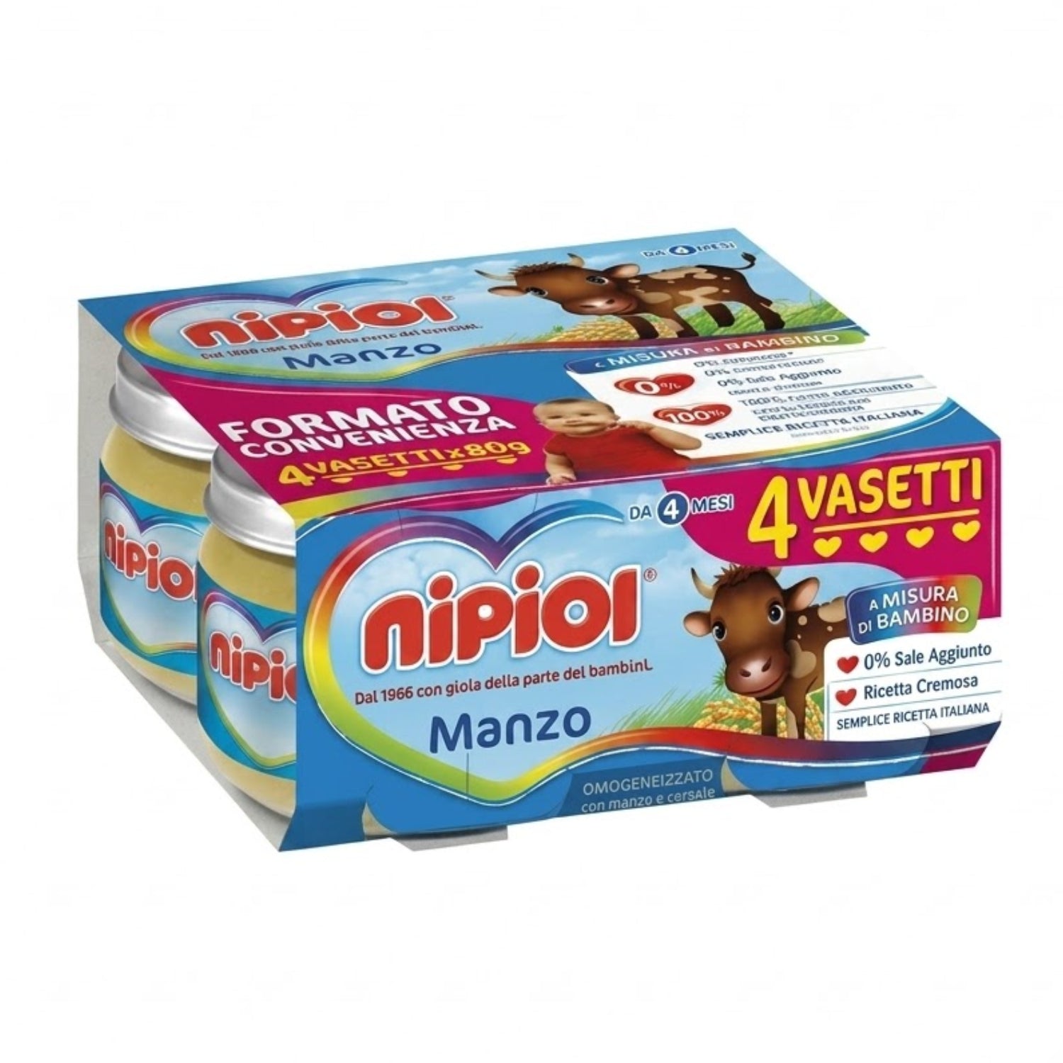 Nipiol - Omogeneizzato Carne Manzo: Confezione 4x80 gr
