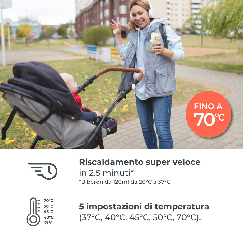 Nuvita - Warm 70 Scaldabiberon Portatile Universale