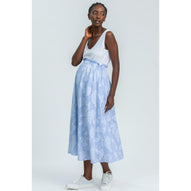 OLIVIA - Gonna Premaman Midi Stampata in Cotone